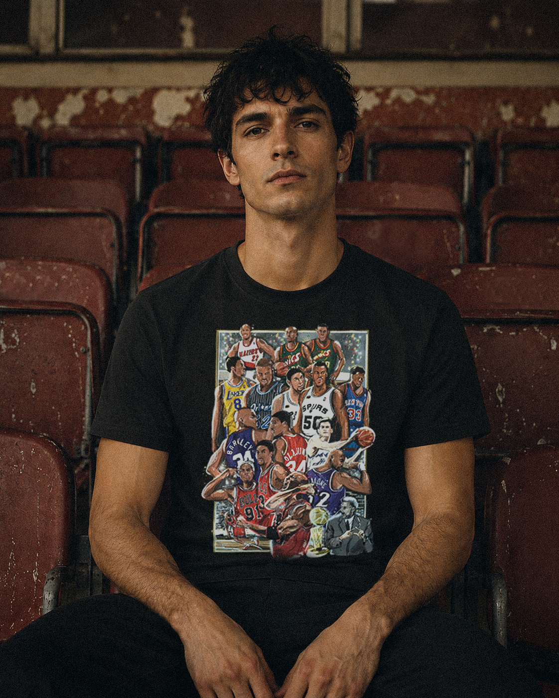 Football BLACK TEE Sitting 2