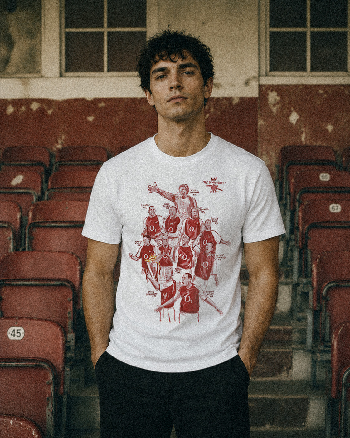 inv Football WHITE TEE Standing
