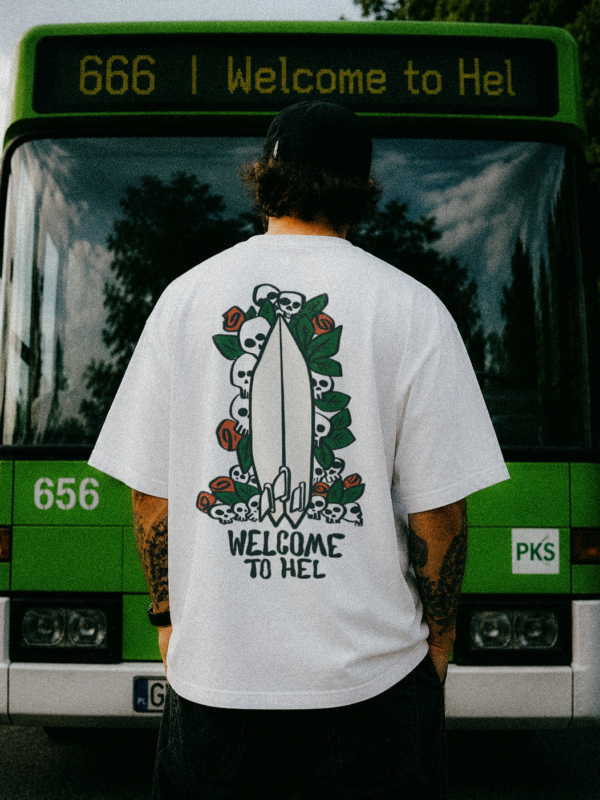Man Back WHITE BUS