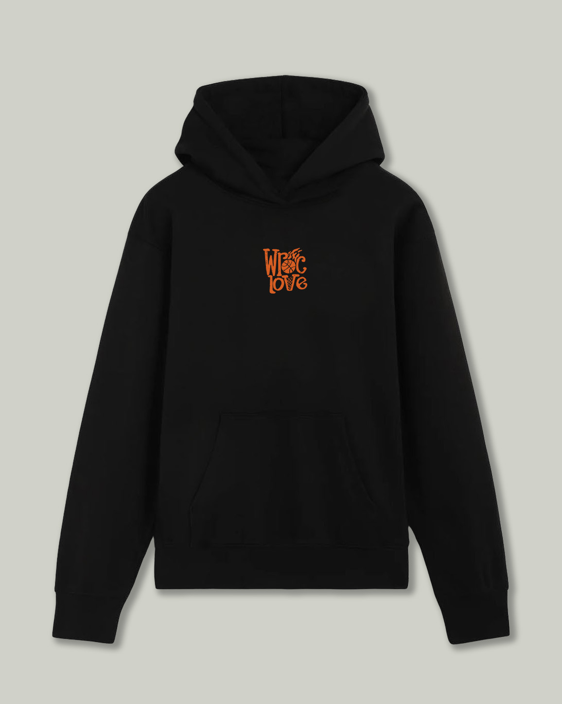 Hoodie Black Front_ORANGE